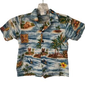 RJC Hawaiian Luau Youth Button Down Shirt Size 6